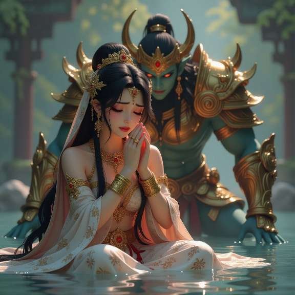 bhumidevi-orando-a-vishnu Bhumidevi orando a Vishnu durante seu cativeiro