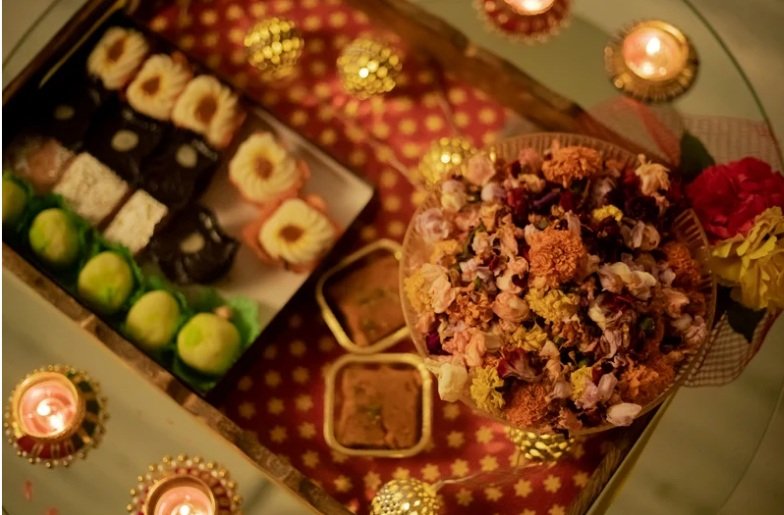 doces-de-diwali ariedade de doces tradicionais preparados para o Diwali