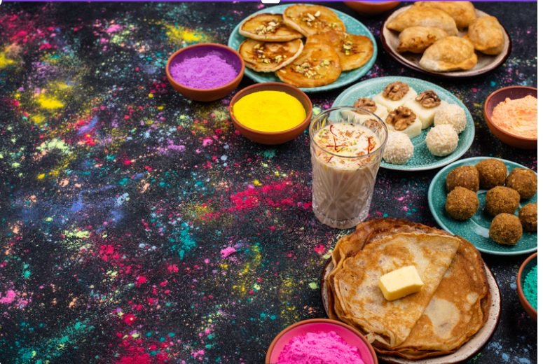 doces-holi Bandeja com variados doces típicos servidos durante o festival Holi