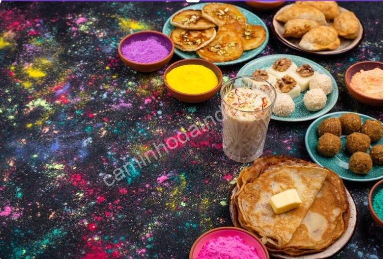 doces-holi Bandeja com variados doces típicos servidos durante o festival Holi