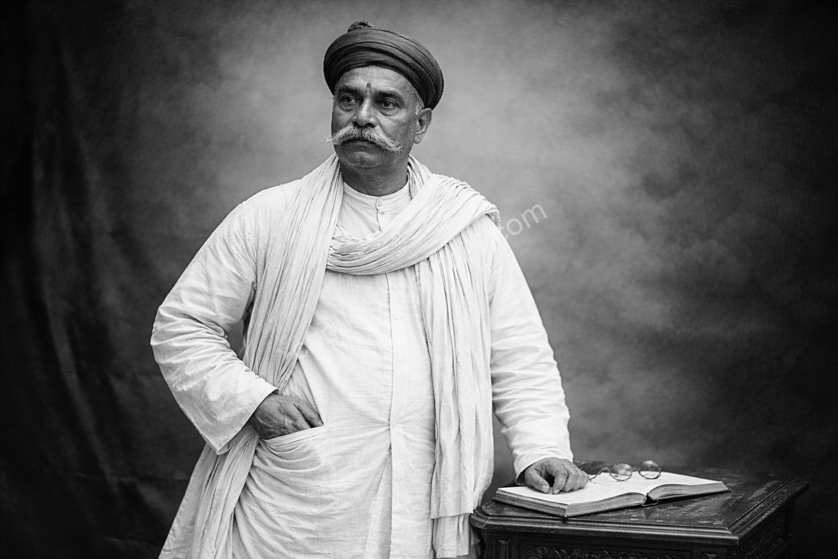 foto-arquivo-bal-gangadhar-tilak-ganesh-chaturthi-publico Foto de arquivo de Bal Gangadhar Tilak, líder da luta pela independência da Índia e promotor do Ganesh Chaturthi público