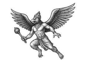 Garuda voando nos céus segundo a mitologia hindu