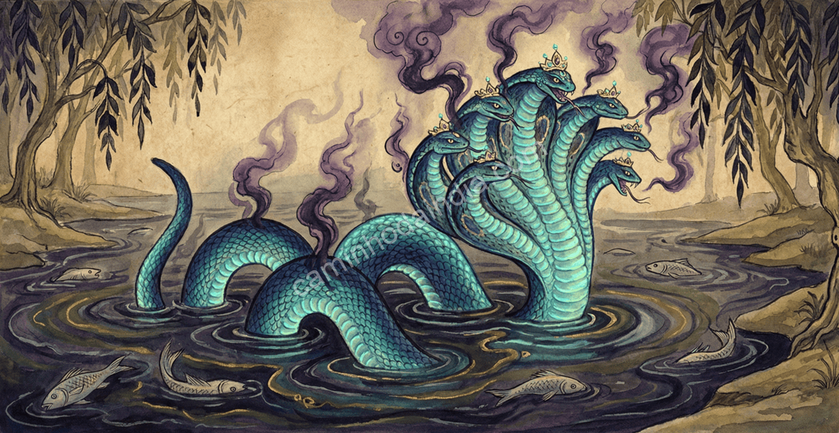 Kaliya espalhando seu veneno nas águas do rio Yamuna