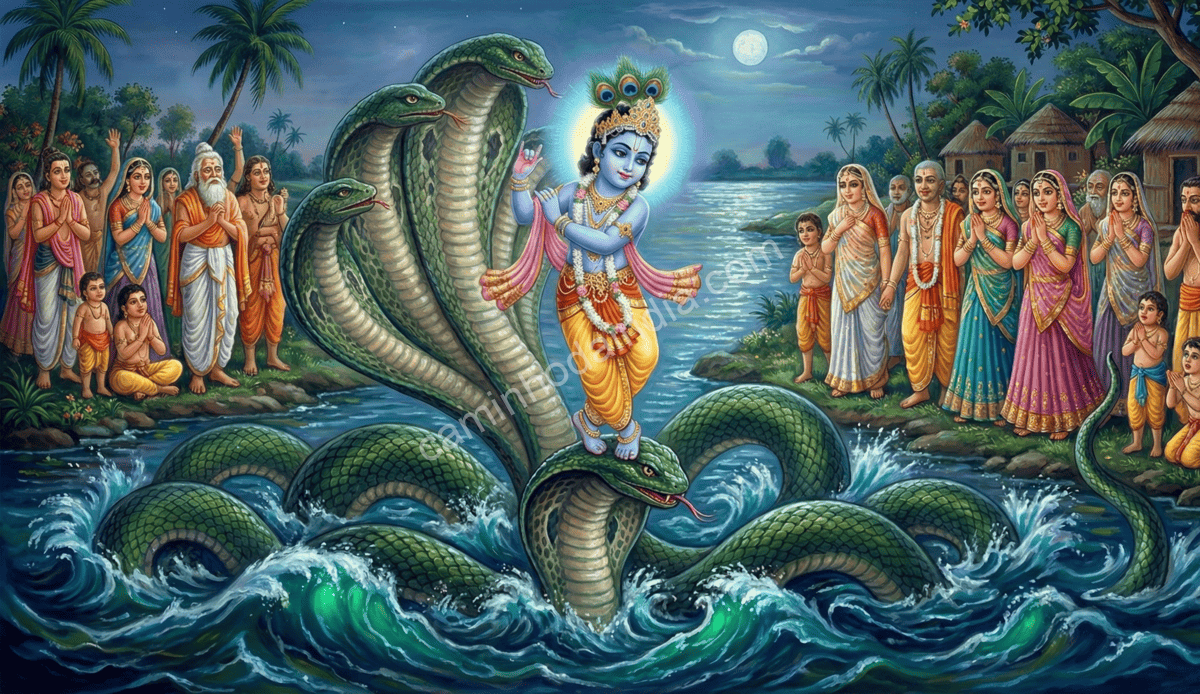 krishna-dancando-sobre-as-cabecas-de-kaliya Krishna dançando sobre as cabeças de Kaliya