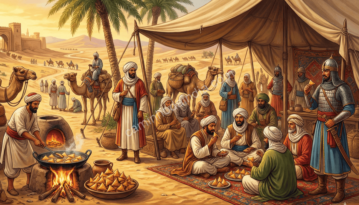 origem-samosa-sanbosag-oriente-medio-seculo-xiii Origem histórica da samosa no Oriente Médio, conhecida como sanbosag no século XIII