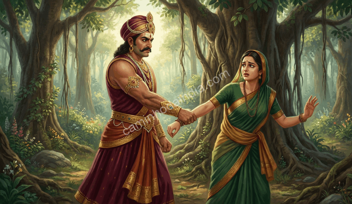 O sequestro de Sita por Ravana durante o exílio marca o ponto de virada do Ramayana, dando início à jornada de Rama para resgatá-la e restaurar a justiça