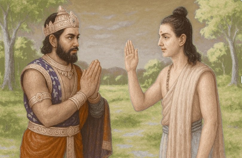 rishi-astika-abençoando-janamejaya O sábio Astika abençoando o rei Janamejaya