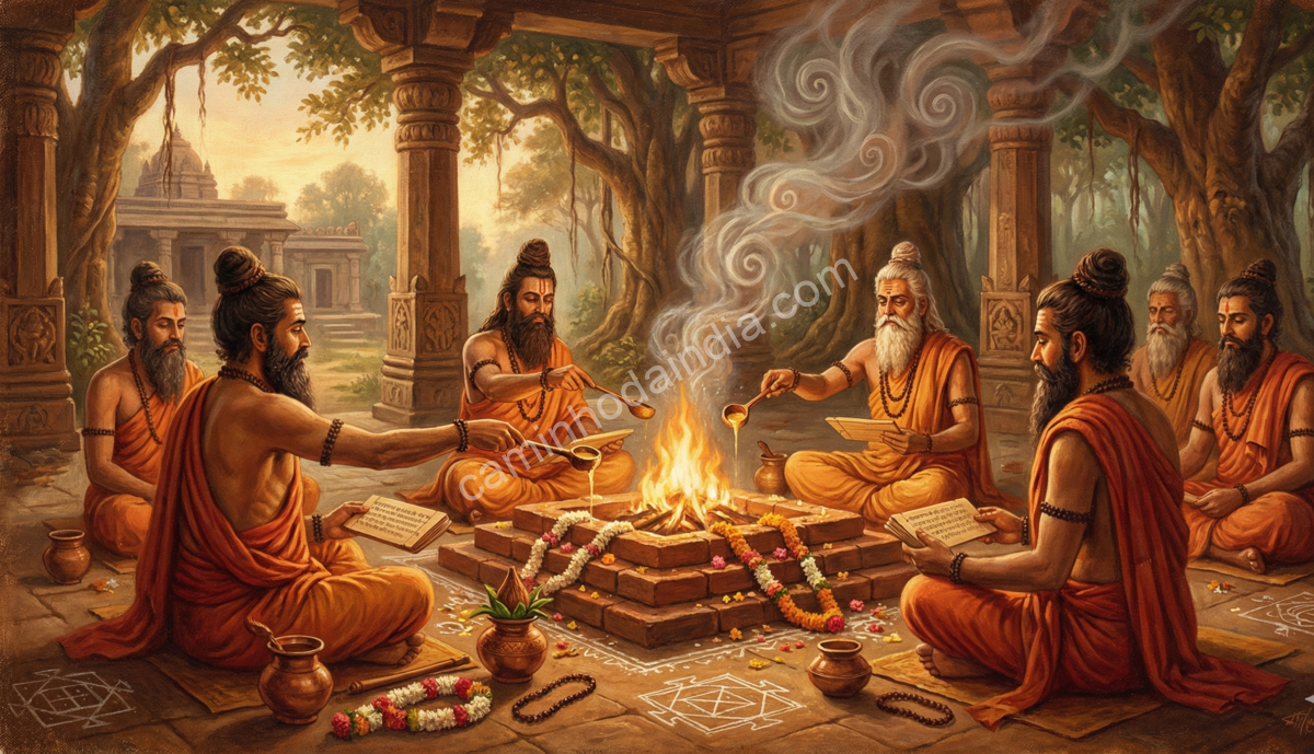 sabios-realizando-rituais-protecao-rei-parikshit Sábios realizando rituais para proteger o Rei Parikshit