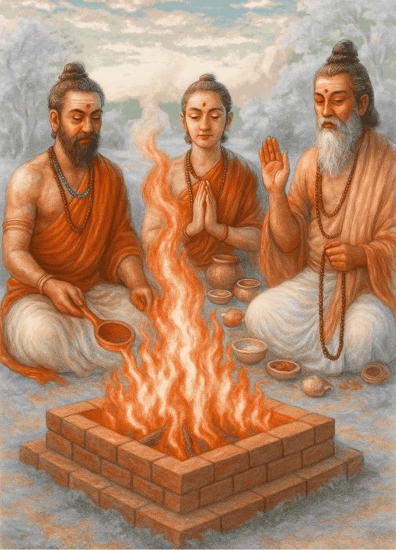 sadhus-yagnya-protecendo-parikshit Sábios realizando yagnya para proteger o rei Parikshit