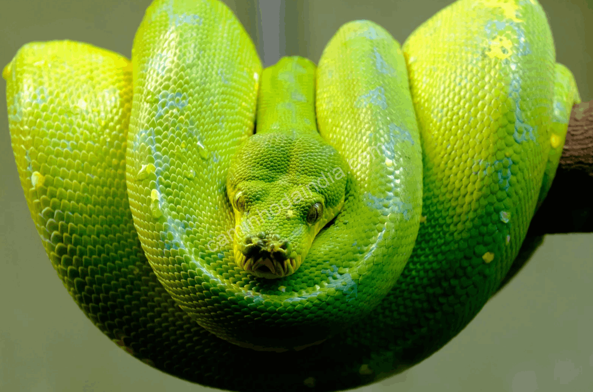 vibora-verde-india-serpente-venenosa Víbora-verde indiana camuflada entre folhas, uma das serpentes mais venenosas da Índia