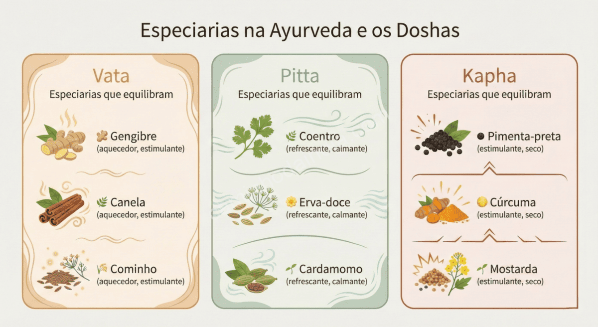 ayurveda-especiarias-doshas-saude-tradicional-indiana Especiarias na Ayurveda equilibrando os doshas Vata, Pitta e Kapha