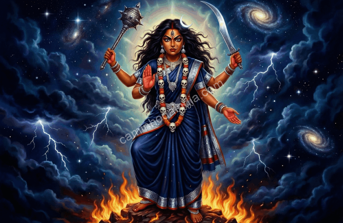 kalaratri-setima-forma-de-durga-navaratri Kalaratri, a sétima forma da Deusa Durga, de aparência feroz e protetora