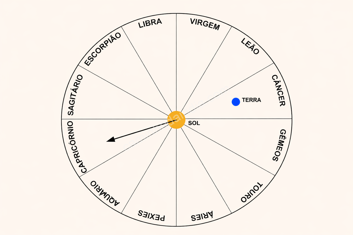 Em Makar Sankranti, observado da Terra, o Sol parece ingressar no zodíaco de Capricórnio (Makara), marcando a transição solar que fundamenta o significado tradicional dessa data no calendário indiano