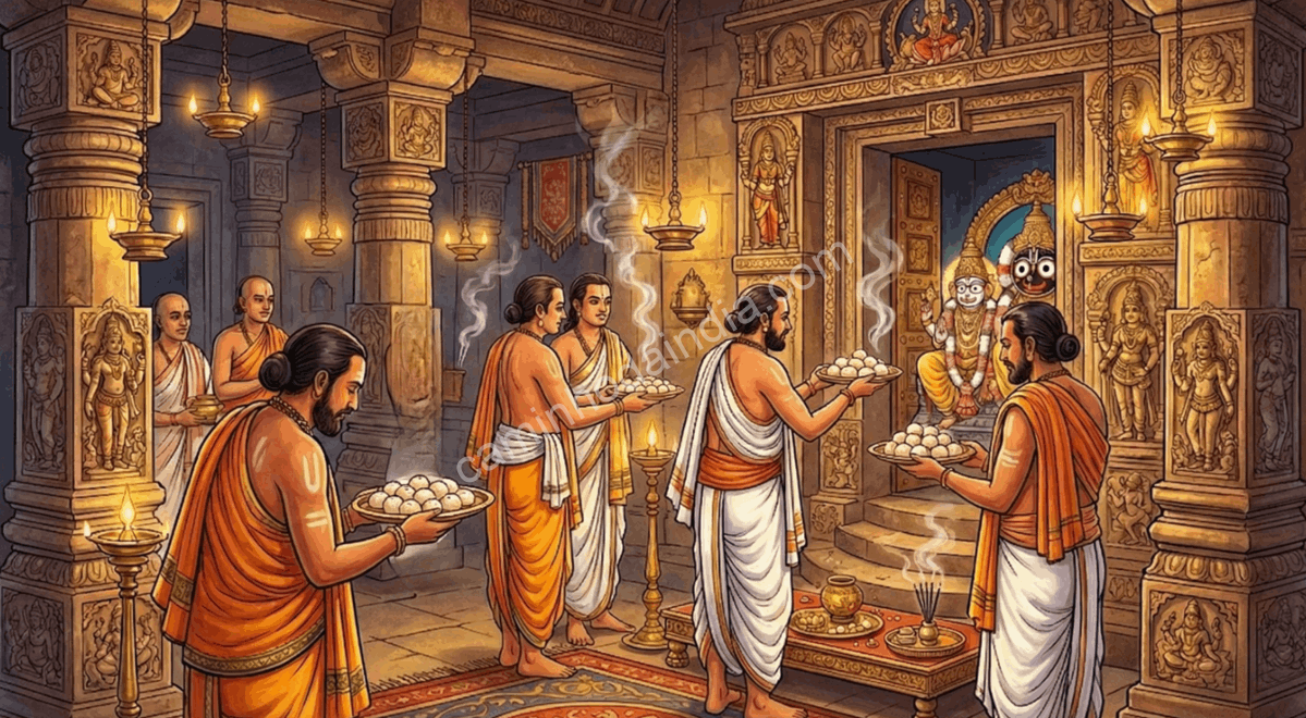 rasgulla indiano no templo de jagannath