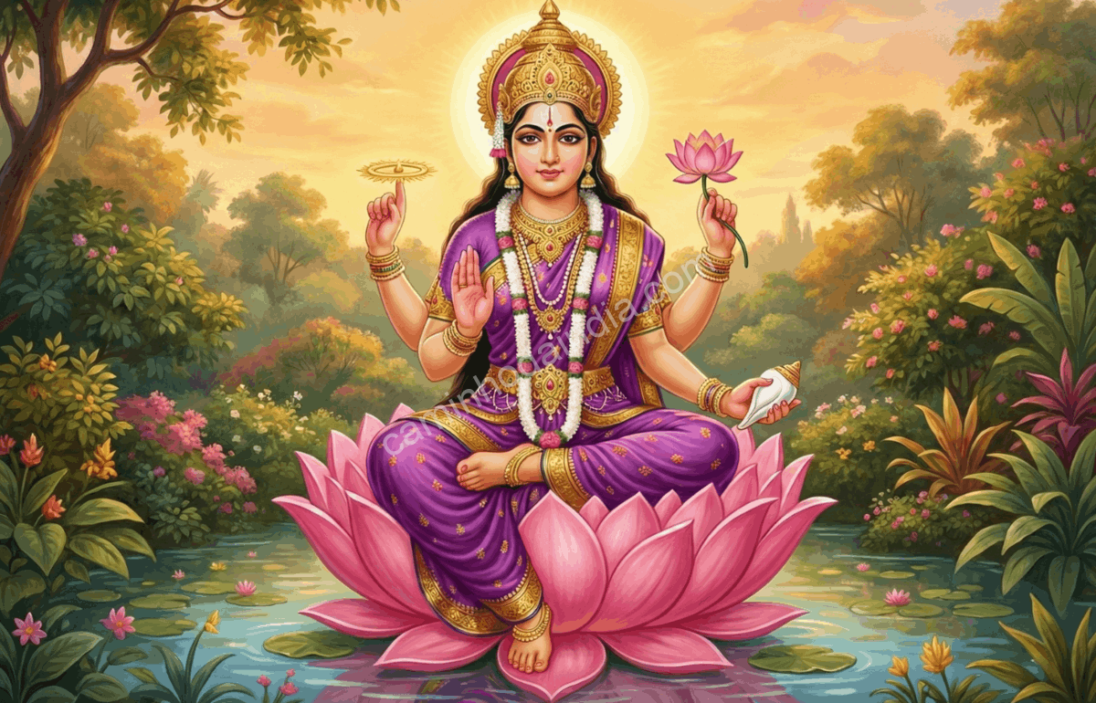 Siddhidatri, a nona forma da Deusa Durga, concedendo sabedoria e perfeição espiritual