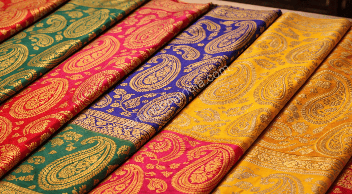 Motivo paisley inspirado na forma da manga, conhecido como mangai na tradição tâmil