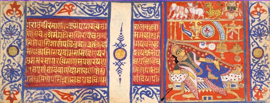 pintura-de-parede-com-shlokas-sanskrit Sânscrito na Índia