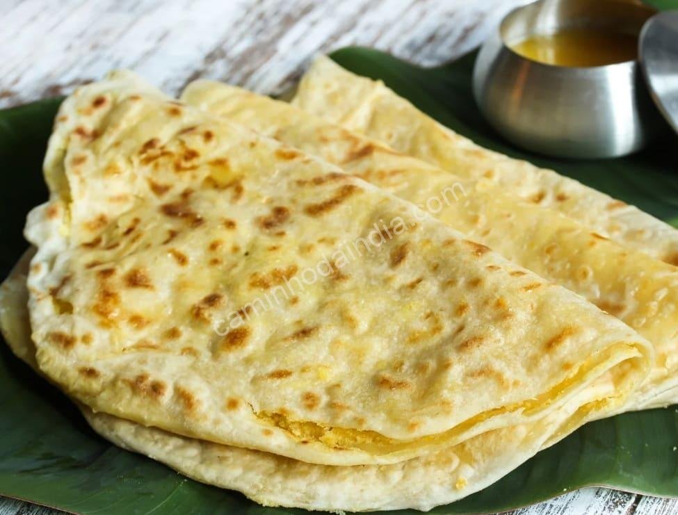 puran-poli-em-folha Puran Poli receita Maharashtra