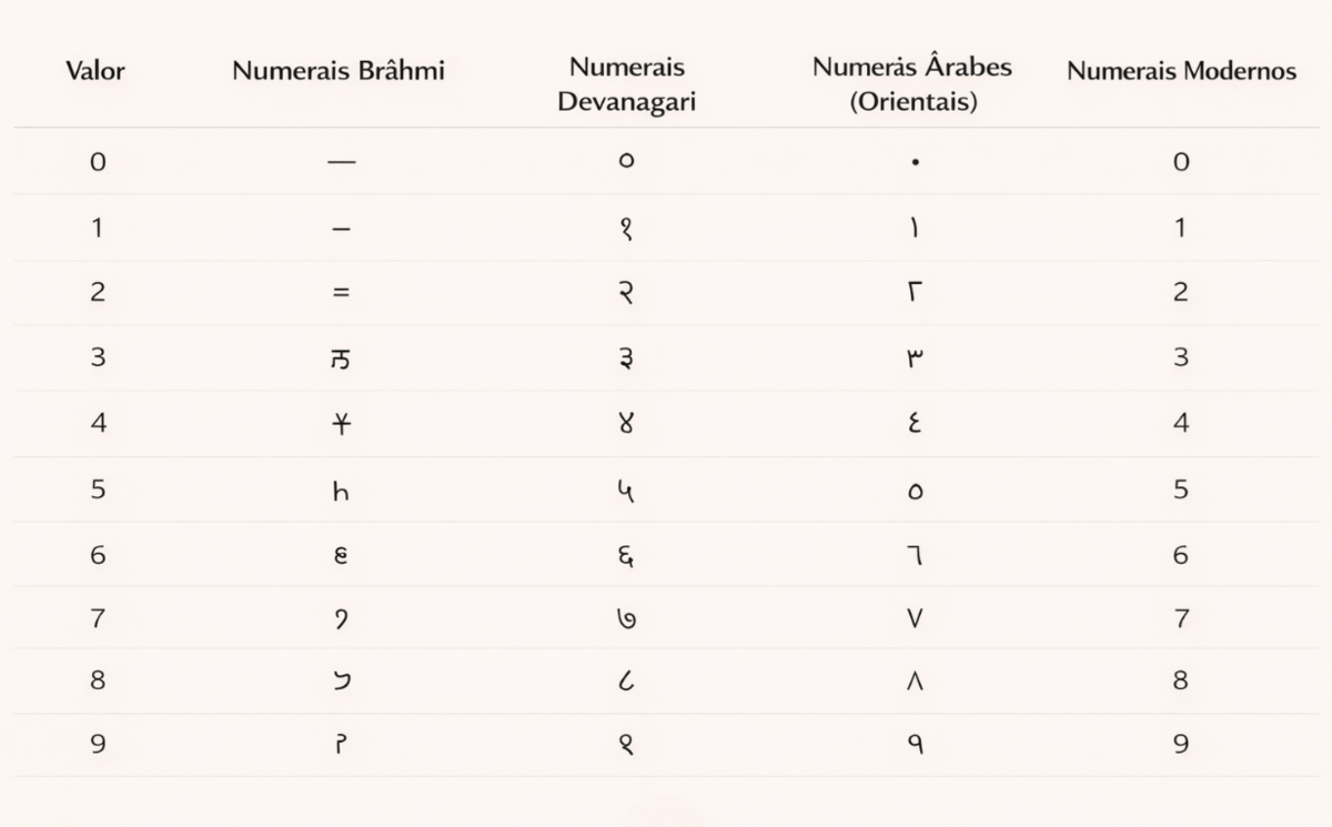comparacao numerais devanagari e modernos