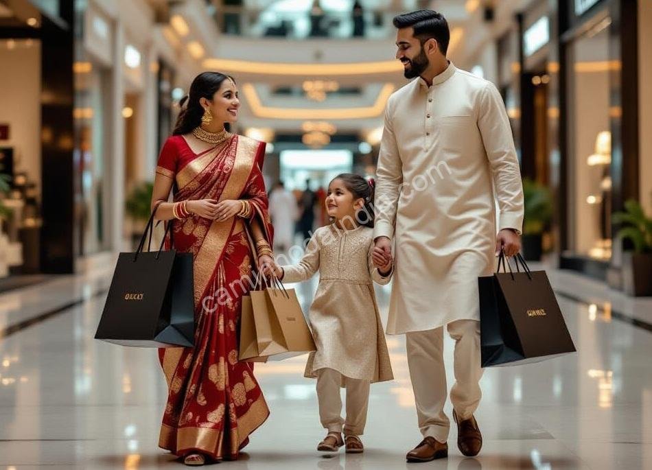 familia-indiana-no-dubai-mall Família indiana aproveitando um dia de compras e lazer no famoso Dubai Mall, um dos maiores centros comerciais do mundo