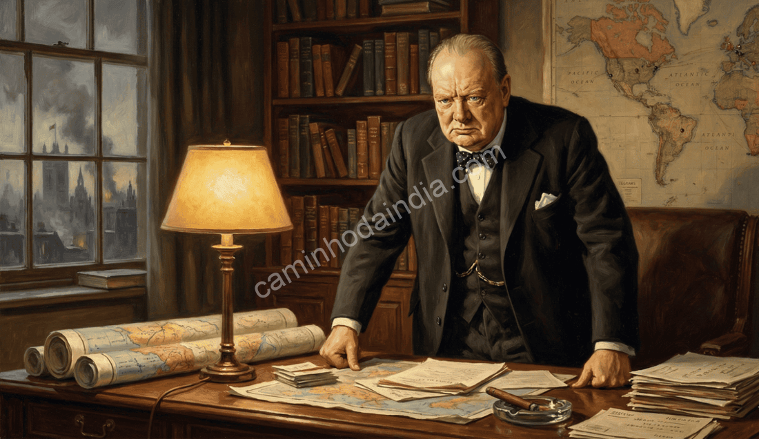 ilustracao-winston-churchill-politicas-fome-india-novo Winston Churchill, líder britânico cujas decisões políticas durante a Segunda Guerra Mundial contribuíram para a fome que resultou na morte de mais de 3 milhões de indianos