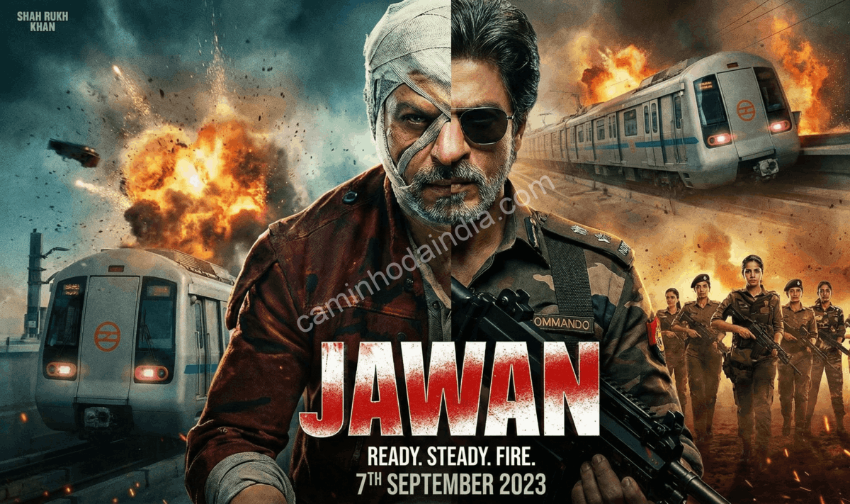 jawan-bollywood-sucesso-bilheteria-emirados-arabes-unidos Cartaz ou cena do filme Jawan, sucesso de bilheteria de Bollywood, que arrecadou mais de 16 milhões de dólares nos Emirados Árabes Unidos