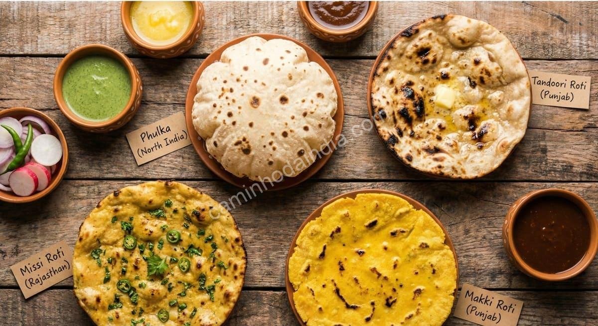 tipos-diferentes-de-rotis-organizados-na-mesa Diferentes tipos de rotis organizados sobre a mesa