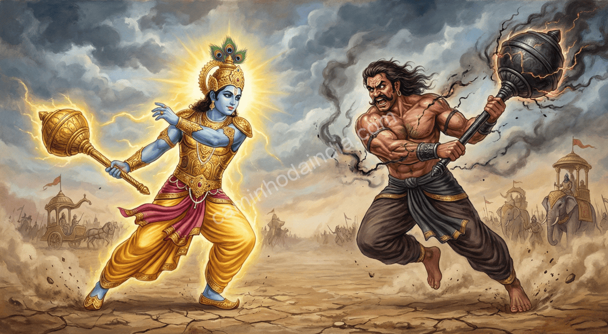Krishna-enfrenta-Dantavakra Krishna enfrenta Dantavakra