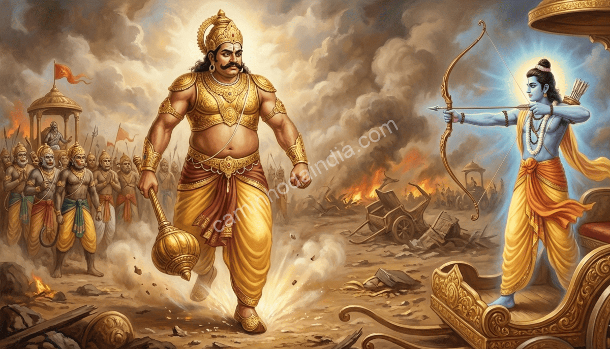 Rama-derrota-Kumbhakarana Rama derrota Kumbhakarana