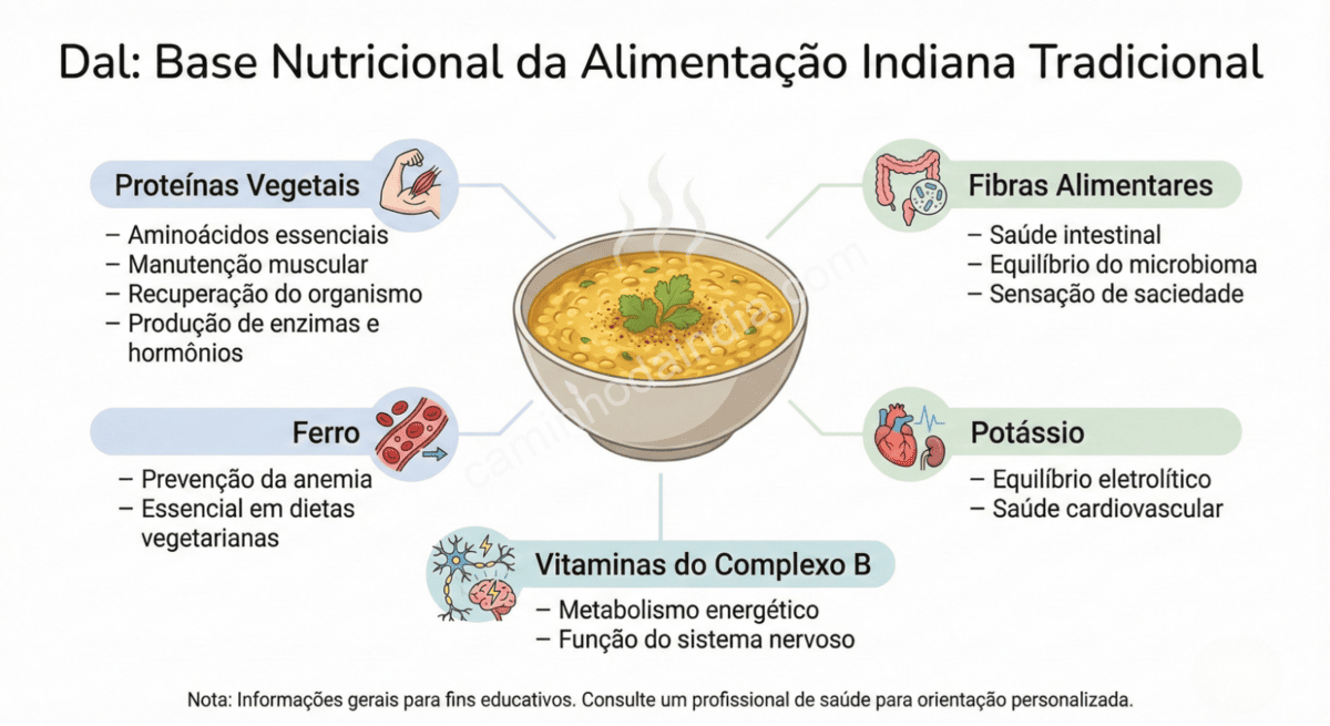 Dal como base nutricional da alimentação indiana, rico em proteínas, fibras e minerais