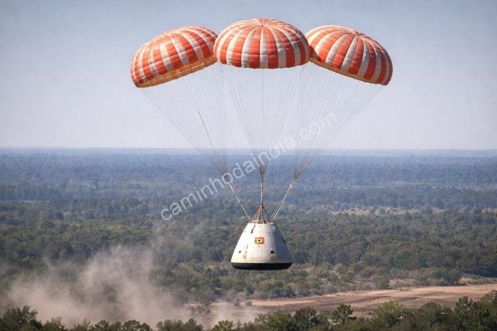 testes de paraquedas do Gaganyaan