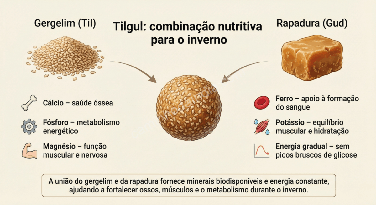Tilgul tradicional feito de gergelim e rapadura, rico em minerais essenciais
