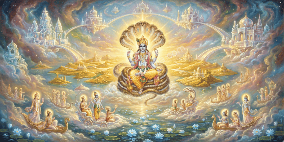 vishnu-descansando-em-vaikuntha Maldição de Jaya e Vijaya