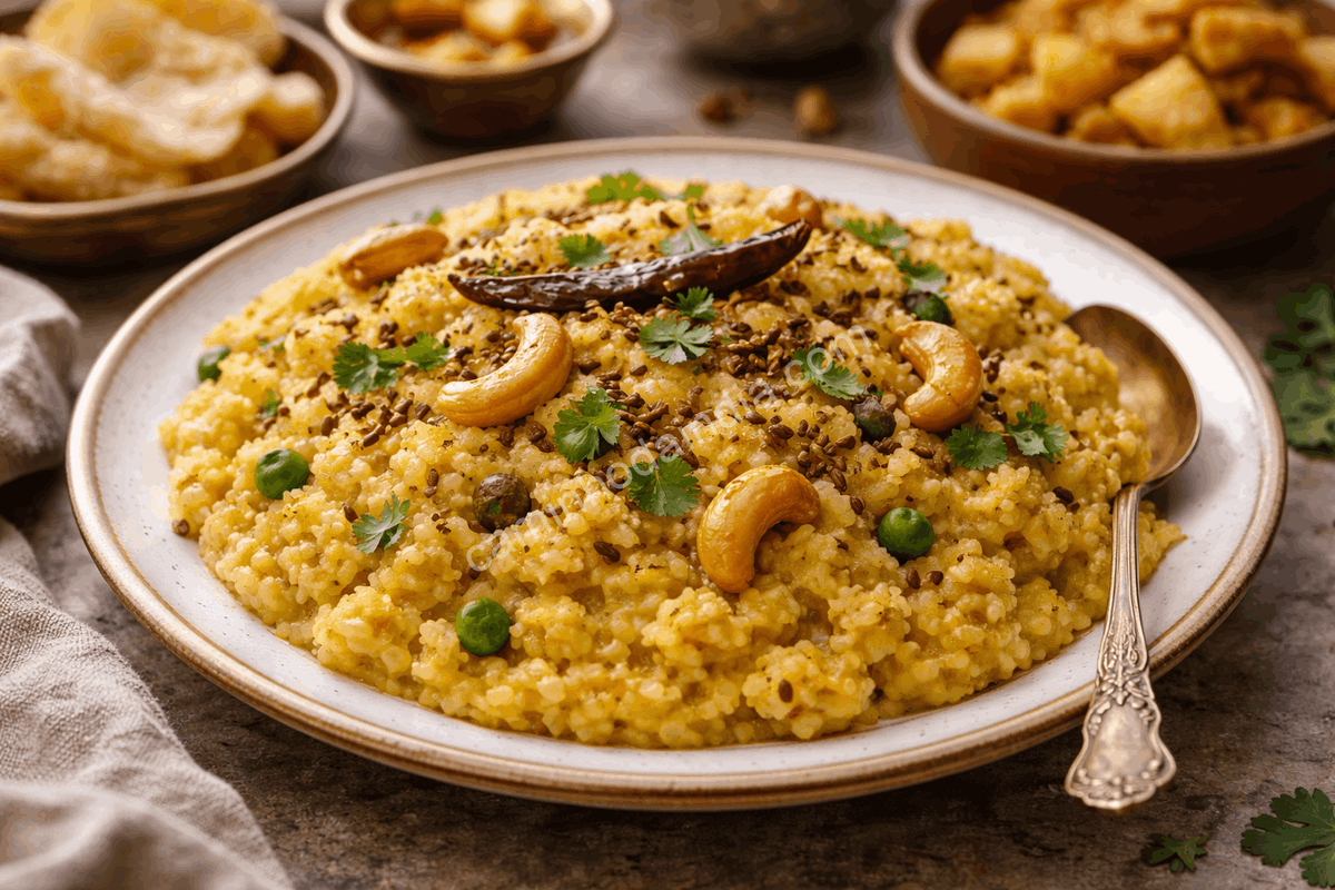 Bhoger Khichuri tradicional preparado na Bengala durante o festival de Durga Puja