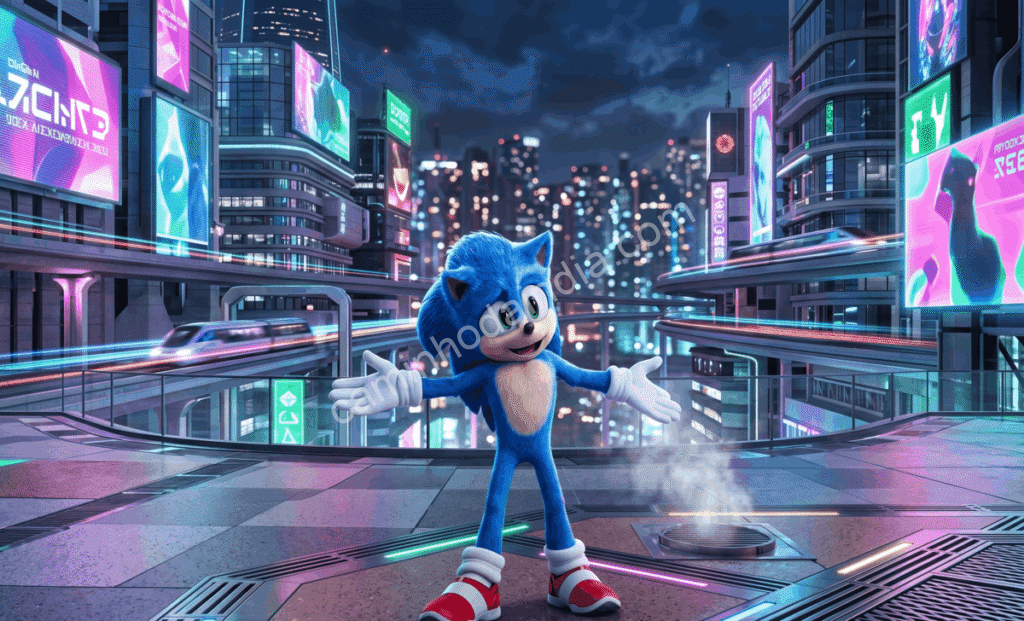 sonic Sonic, o ouriço, com sua icônica cor azul.