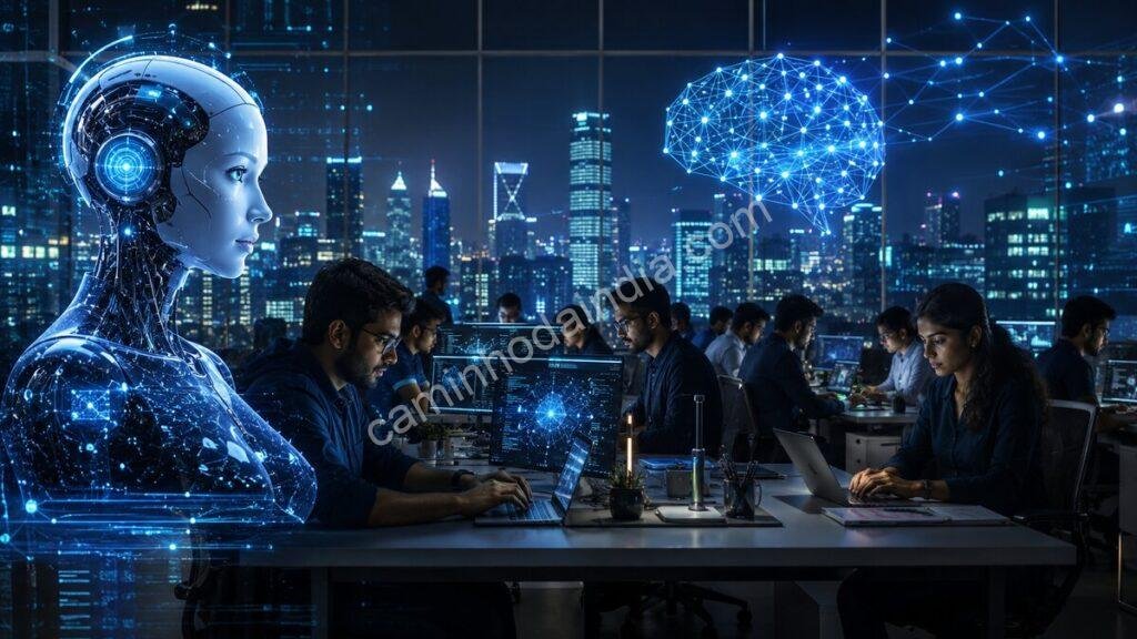 Fórum de CEOs da Nasscom discute o impacto da IA nas empresas indianas de tecnologia.
